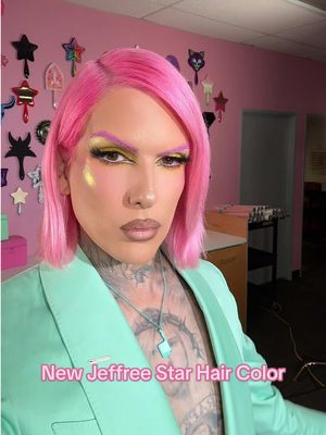 A post by @jeffreestar on TikTok caption: New Jeffree Star summer hair color is here 🌸 I’m backkkkkk #jeffreestar #pinkhair #makeup #jeffreestarcosmetics #stagecoach #hairtransition #haircolor #trendingsong #fyp 