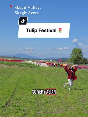 A post by @mochihanfu on TikTok caption: Maybe the tulips were the friends we made along the way 🌷 #tulipfestival #vlog #family 