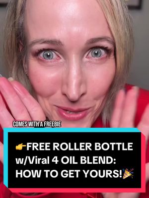 A post by @stacidhall on TikTok caption: FREE ROLLER BOTTLE filled with my 4 Oil Blend when you grab your Castor Oil, Rosehip Oil, Jojoba Oil and Frankincense! Time to STOCK UP!❤️❤️ Check under the blue arrows beneath my profile pic for access.🤪 #oils #essentialoils #castoroil #skincare #matureskin #over40club #over40 #naturalskincare #midlife #antiaging #plantbasedskincare #over50club #healthyaging #SelfCare #antiagingtips #wrinkles #antiagingskincare #nobotox #beautifulskin #clearskin #freebies 