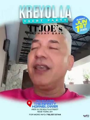 A post by @tjozenny on TikTok caption: Just be Be with us on this Boat ✨❤️ June 1rst ✨ Tjo s Anniversary ✨ #mybirthday🎂 #myway❤  @kreyollaofficial @urbainrichard @apacheworldmusic @venusprods Eventbrite link : https://TJoeBdaybash.eventbrite.com