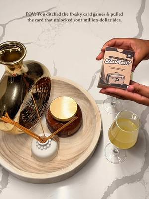 A post by @thequeenofatlanta on TikTok caption: You’re one question away from your next million-dollar idea. Get ready to brainstorm, build, and boss up with the card game made for entrepreneurs and creatives who are ready to make their next big move. #fyp 