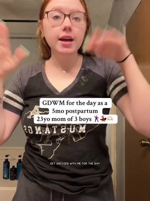 A post by @thebramleyfamily__main on TikTok caption: Get dressed with me 🕺🏼💃🏼🩷 #momsoftiktok #sahmsoftiktok #marriedat18 #momof3boys #5monthspostpartum #gdwm #getdressedwithme #