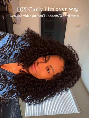 A post by @xobridenise on TikTok caption: & it’s beginner friendly, see you there 🤝🏽♥️ #curlyflipover #curlyflipovermethod #flipoverquickweave #halfwig #diyquickweave #naturalhairstyles 