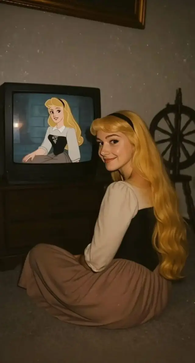 A post by @meeshamarie123 on TikTok caption: #disney #princess #Aurora #Belle #SnowWhite #Repunzel #tinkerbell #Mulan #Jasmine #Cinderella #Merida #Tiana #Alice #Ariel 