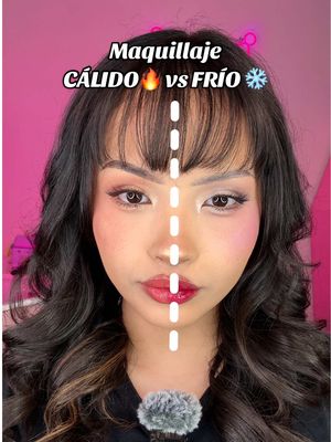A post by @abigelic on TikTok caption: Maquillaje Cálido🔥 vs Frío❄️ ¿Cuál me queda mejor? #abigelic 