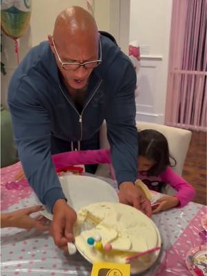 A post by @therock on TikTok caption: You know I'm not letting a bunch of little girls grow up telling a story about how "The Rock killed our birthday cake" 😂🎂🤦🏽 Their high pitched shrieks in unison is the perfect way to spike your adrenaline! 💥🤪 Happy Birthday to my youngest tornado, Tia! ❤️🤎