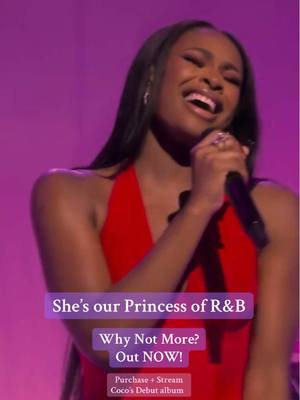 A post by @cocojonessource on TikTok caption: Coco really is doing her big one! Why Not More is no skips, and this is her debut!!! Make sure to support her! #cocojones #princess #princesstiana #princessofrnb #music #live #performance #foryou #fyp #cocojonesfyp 