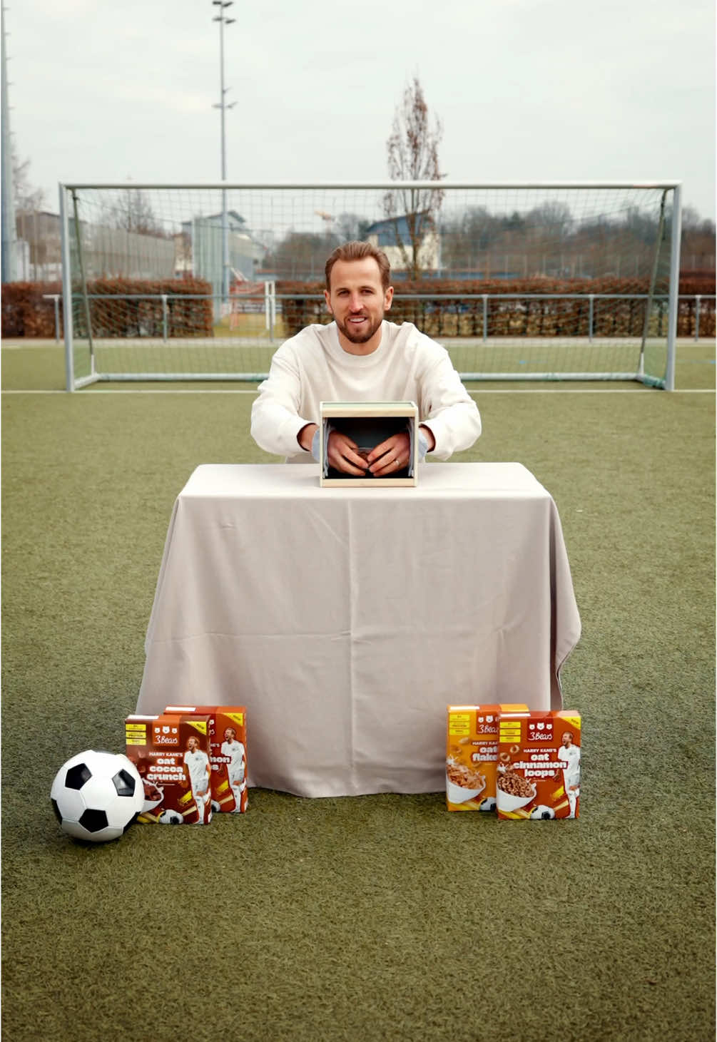 A post by @harrykane on TikTok caption: Let’s go!! My @3bears cereals have now launched! Come take a look at what really happens on the shoot day… 🎬🥣