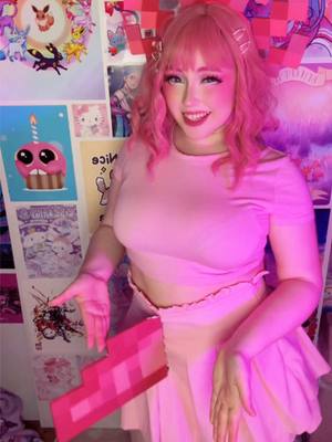 A post by @enyaarwyen on TikTok caption: This was so fun to film #minecraft #minecraftmovie #aminecraftmovie #cosplay #cosplayer #minecraftcosplay #fyp #foryoupage #cute #funny 