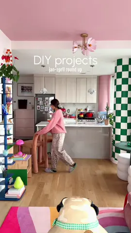 A post by @honeyidressedthepug on TikTok caption: Needed to see all my DIY’s from this year in one place ;) do you have a fav?  #homediy #colorfulhome #homedecor #dopaminedecor #diyproject 