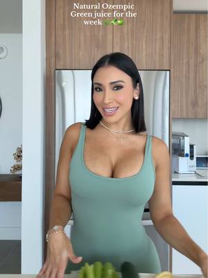 A post by @alexbravoxo on TikTok caption: My go to green juice for the week!🥒 @Alexox0  #greenjuice #juicing #healthydrinks #healthylifestyle #healthtips #eatclean #toddlermom #momlife 