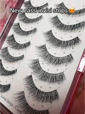 A post by @eyeshinecosmetics on TikTok caption: Cassi invisible strips #striplashes #invisistrips 