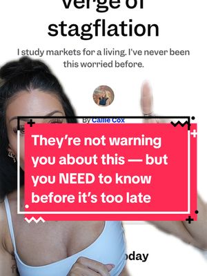 A post by @nobudgetbabe on TikTok caption: Nobody’s talking about this… but stagflation is the real threat nobody’s prepared for. High inflation. No growth. Rising unemployment. It’s not just a recession — it’s everything at once. Most people will panic and make the worst financial moves of their lives. But if you understand what’s happening — and you know how to pivot — you can actually protect your wealth... and even grow it while everyone else is scrambling. I’m breaking it all down inside my free Recession Masterclass. Link’s on my page — don’t wait until the headlines get worse.