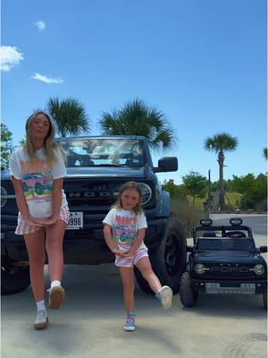 A post by @thehannahbrie on TikTok caption: Bronco sisters✌🏻 #foryou #fyp #fypシ゚viral #trend #viral #foryourpage #xyzbca #bronco #summer 