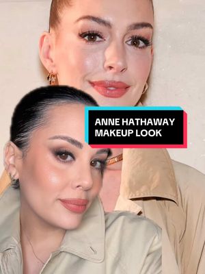 A post by @frenchtouchofmakeup on TikTok caption: My shayla @Anne Hathaway  Serum @Lancôme  Fdt stick et bronzeur @essence.cosmetics  Blush @maccosmetics  Contour @Diorbeauty  Poudre @Hourglass Cosmetics  Yeux @For-me.fr lips @Sephora Collection  #makeup #makeuptransformation #MakeUpTips 