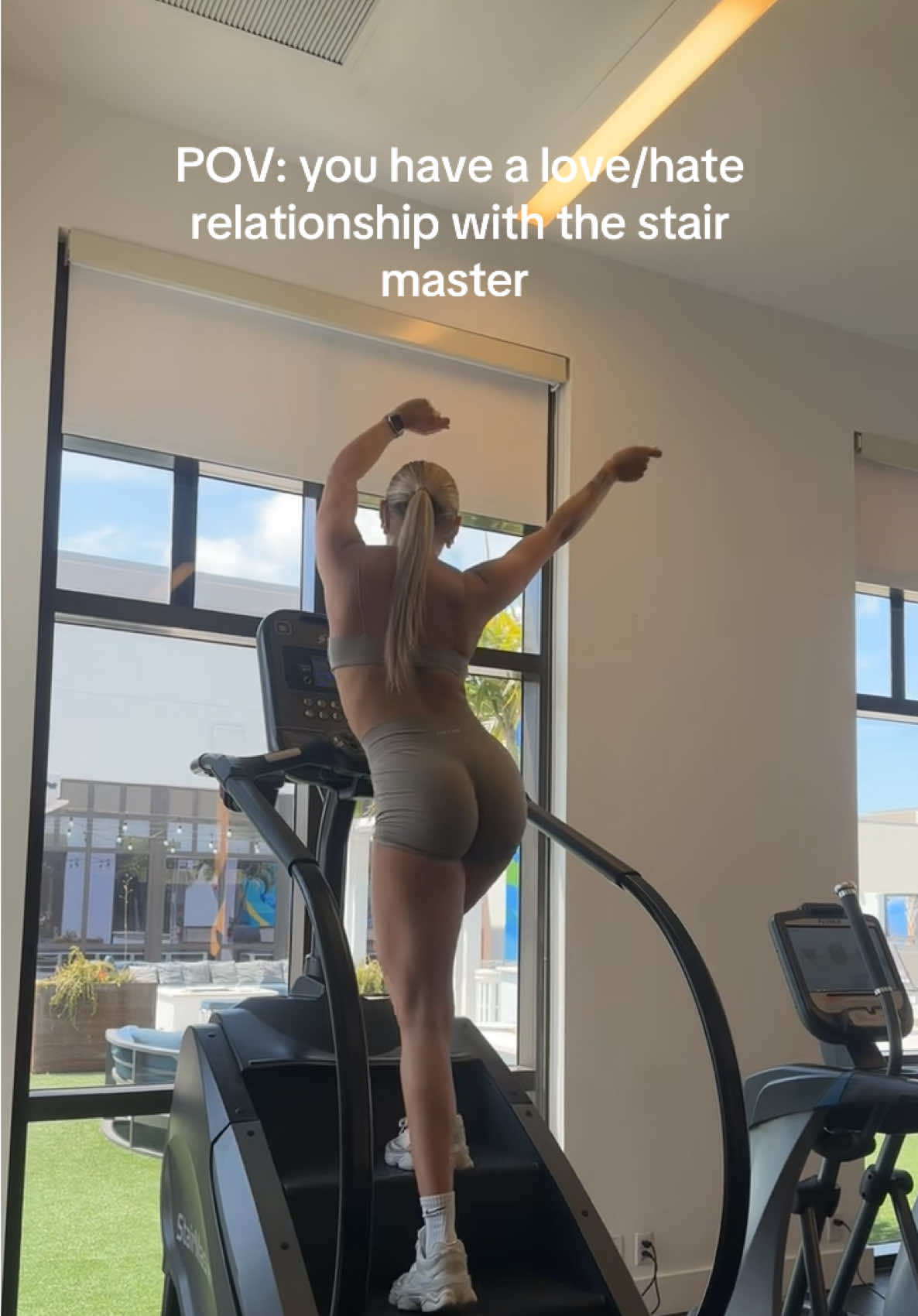 A post by @callmemorganraexo on TikTok caption: Like wait do I like this #relatable #gymhumor #gymgirl #workout 