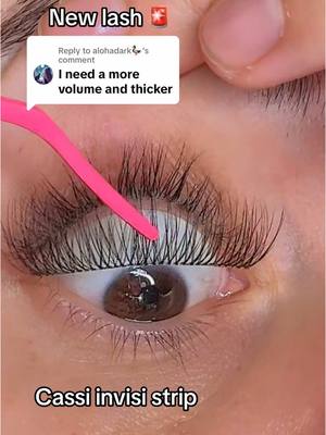 A post by @eyeshinecosmetics on TikTok caption: Replying to @alohadark🦆 new lash alert #lashtrend #striplashes #invisistrip #volumelashes #lashextensions 