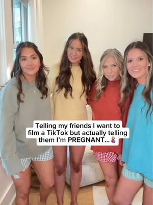 A post by @taylorrandsoph on TikTok caption: GOT EM😉— thankful for these girls! @Shelby & Dylan @Hunter & Devin @CASEY AND KACI #taylorandsoph #pregnant #pregnancy #surprise #friends 