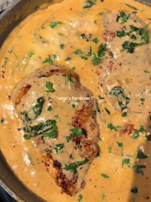 A post by @papijoe242 on TikTok caption: Dinner is served 😋 #fyp #foryoupage #cookwithme #cooking #marrymechicken #tuscanchicken #mashedpotatoes #easyrecipe #dinnerideas #trending #viralvideo #xyzbca 