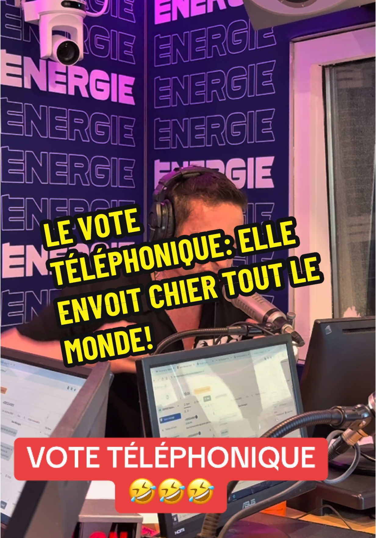 A post by @sebtrudelradio on TikTok caption: Coup: vote téléphonique! On la piège pour une 3e fois! 🤣 #Prank #coup #Radio #quebecois #drole #Humour #insolence #montreal #energie #pourtoi  #Foryou #Blagues #blague #NRJ  #insolence #fyp #qc #podcastqc #quebectok #tiktokquebec #quebectiktok 