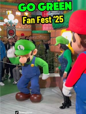 A post by @tinaexplorez on TikTok caption: Had to go say hi to my besties #fypシ #viral #supermariobros #supernintendoworldhollywood #fanfest #foryou #usa🇺🇸 #thingstodo 