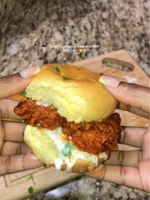 A post by @jaaliyahs on TikTok caption: BUSSIN. That’s it, that’s all😍 #hothoney #friedchicken #atlanta #trending #dinnerideas #cookwithme #sliders #homemade #viral 