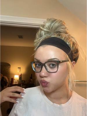 A post by @blondeandabaddie on TikTok caption: new glasses haul🤓