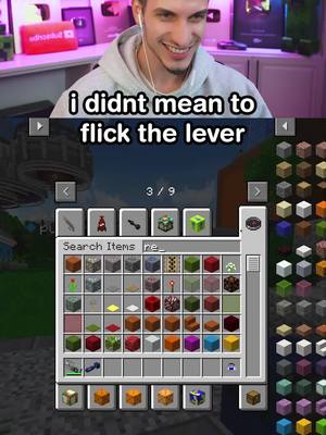 A post by @moosecraftmc on TikTok caption: i didnt mean to flick the lever #minecraft #scary #horror #youtube #twitch #minecraftmemes #foryou #fyp #streamer #trendingreels #trend #minecraftbuild