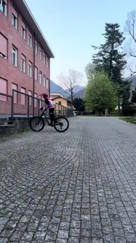 A post by @nick_casella18 on TikTok caption: You are about to discover the secret to a perfect FAKIE! #enjoytheride #onealriders #onealracing #bike #biketrial #streettrial #trial #mtb #brave7 #akaso #teamakaso #actioncamera @O’NEAL Racing @CorkiCycles @All Mountain Style @Buds.sports @FxnGlobal 