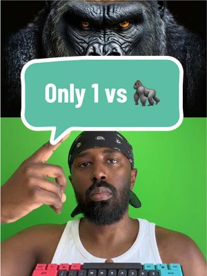 A post by @xzit_thamer on TikTok caption: How to beat a Gorilla in Hand to Hand Fight ( Solo ) 🐝 👊🏿 🦍  #100menvs1gorrila 