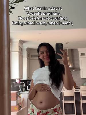 A post by @aprilmbuckles on TikTok caption: Loving the second trimester! Food is easier to eat and energy is higher 🥹🩵 #whatieatianday #wieiad #fyp #foryoupage #trending #Relationship #couples #pregnancy #pregnant #pregnancyafterloss #grwm 