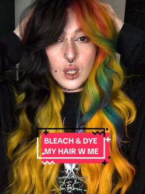 A post by @amberdoesmermaidhair on TikTok caption: BLEACH & DYE MY HAIR W ME RAINBOW EDITION  #scottishtiktok #Scottishalt #althairinspo #alternativehair #althair #althairstylist #rainbowhair  alt girl hair  alt girl hair inspo  Scottish alt hair 