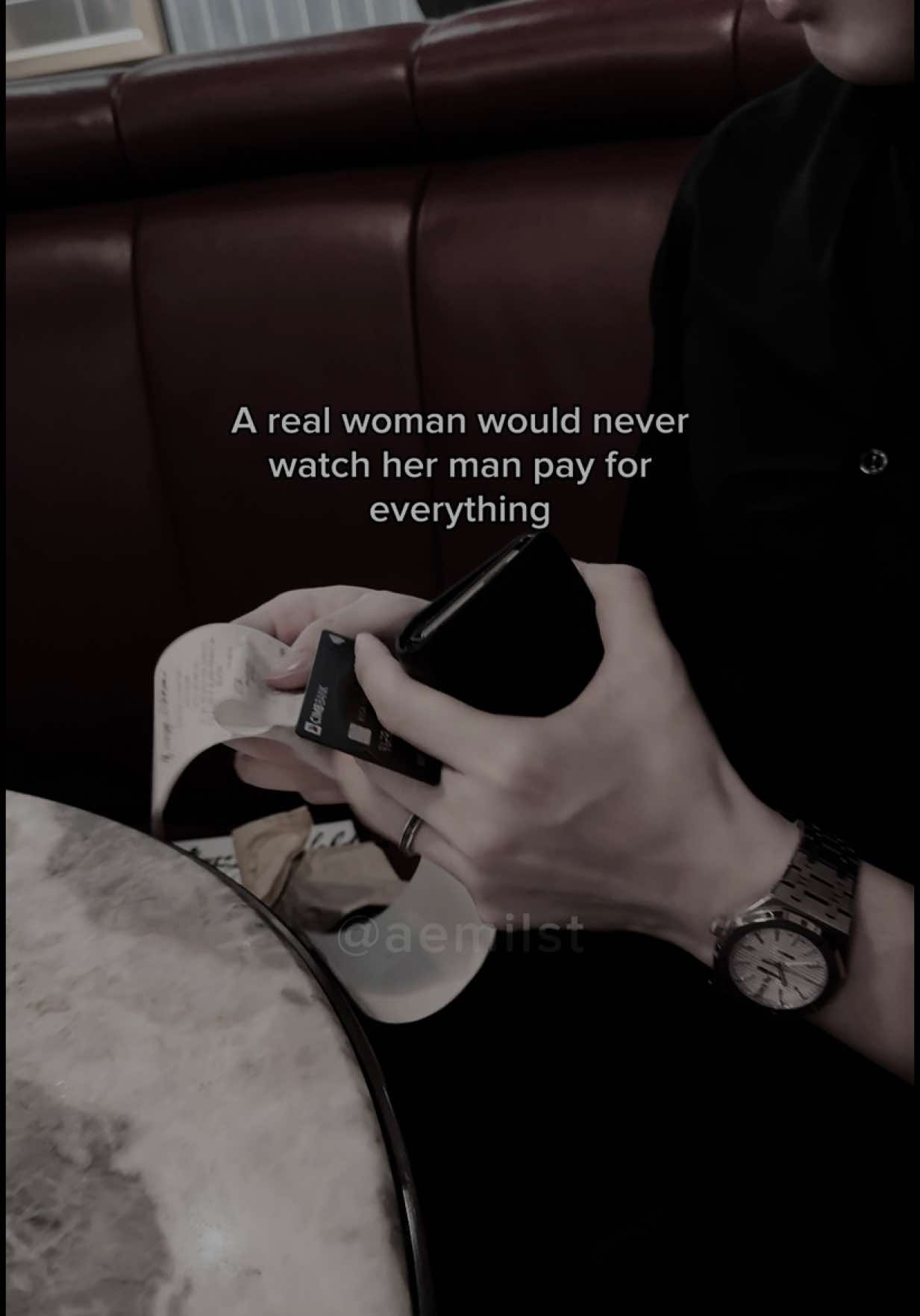 A post by @aemilst on TikTok caption: @K. everything I do just magically pays for itself... #fyp #couple #joke 