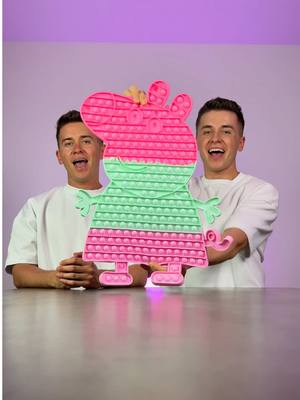 A post by @twinsstylee on TikTok caption: The first Dubai chocolate in a PEPPA PIG POP-IT 🍫🐷🩷 PART 2 tomorrow 🐽🩷