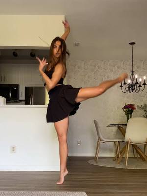 A post by @melaniewilking on TikTok caption: Living room dances are back! 💃Was so fun to use some technique again after so long!! Dc: @Lewis Shilvock #dance #dancetrends #jazz 