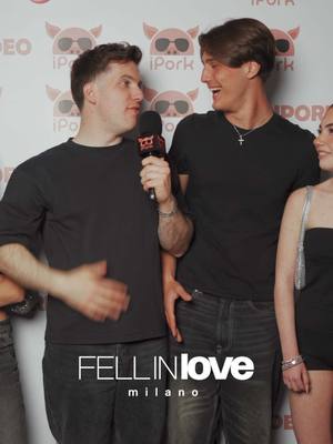 A post by @iporkvideo on TikTok caption: E se ve lo chiede @angelo cattivelli 🤷🏻‍♂️ @Luca Bellei 🎤 @GioLight💡  #ipork #iporkvideo #iosonoluca #lucabellei #interviste #bacino #discoteca #fakebody #fellinlove #poglianomilanese #milano