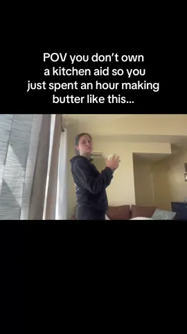 A post by @rebekah_hopper on TikTok caption: Who’s made butter like this before? There was one stick. Why do I do this to myself?  #butter #homemadebutter #homemaker #crunchy #crunchymom #homestead #homemade #kitchenaid 