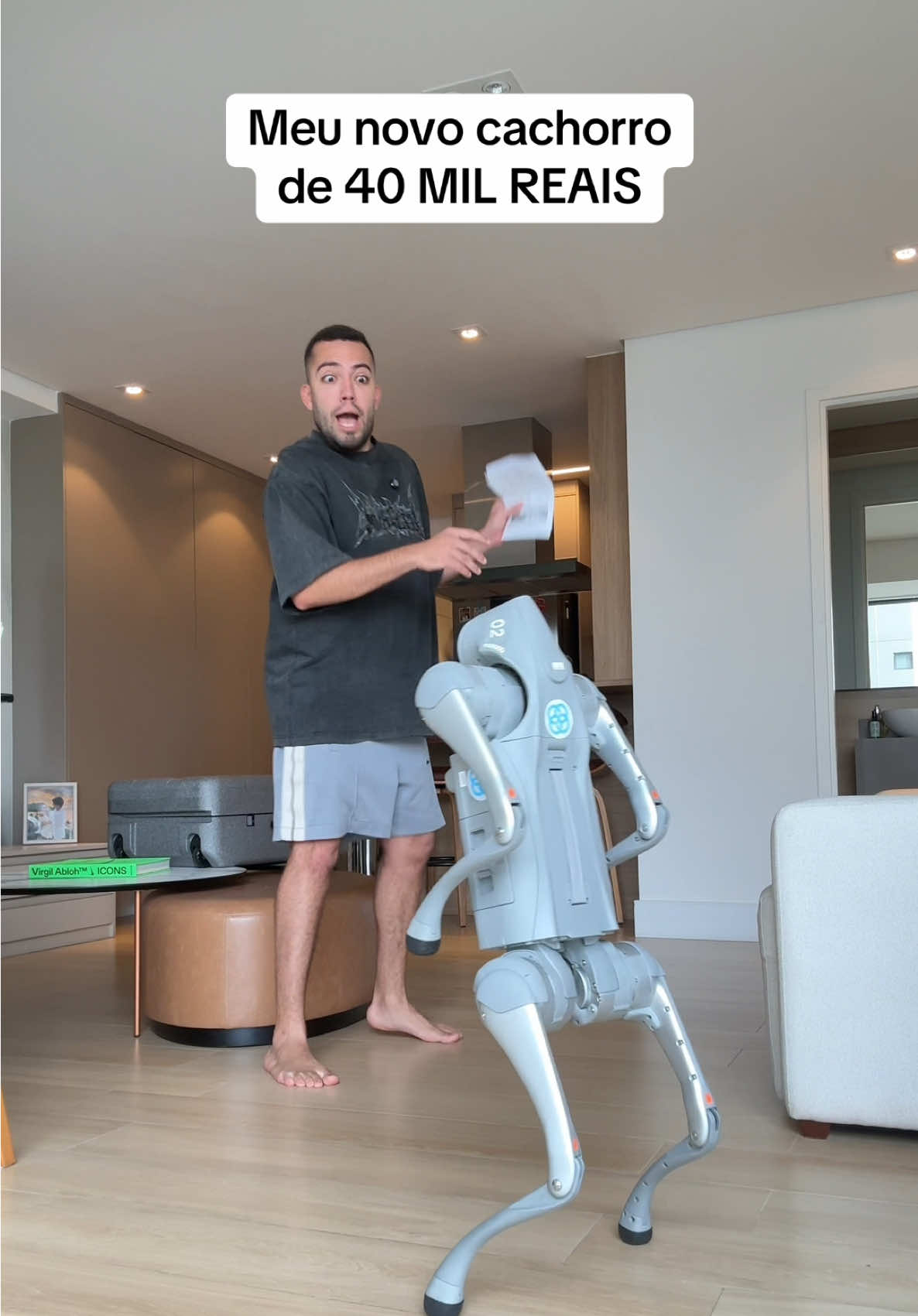 A post by @lucasranngel on TikTok caption: Meu novo cachorro de 40 mil reais! A cara do povo na rua pra ele vei kkkkkkk