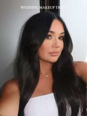 A post by @kaelimaee on TikTok caption: so in love with this look🥹 t minus 19 days 💍👰🏻‍♀️🤍✨ @Shelby McElroy #wedding #weddingmakeup #2025bride #bride #makeuptrial #bridetobe #viral #mua #fyp 