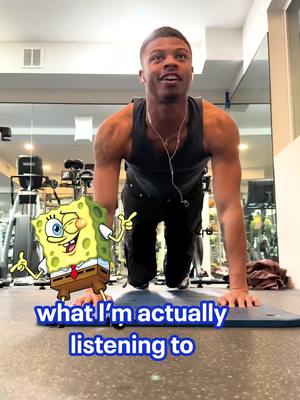 A post by @spongebob on TikTok caption: SpongeBob really making the gym tolerable #NewMusic