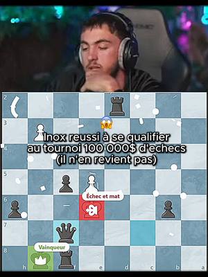 A post by @monkeydinox on TikTok caption: 😱😱 Inox a encore fait une masterclass #inox #inoxtag #GamingonTikTok #echecs Il se qualifie au tournoi d'echecs