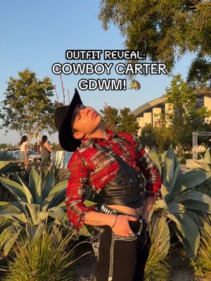 A post by @jadenbarba on TikTok caption: what did u think of the outfit?? cowboy carter opening night tour mini vlog posted tomorrow!! 🤭 #cowboycarter #cowboycartertour #gdwm #grwm #cowboycarteroutfit #cecredbybeyonce #beyonce 