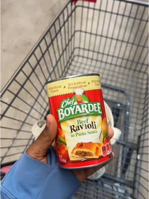 A post by @aiyannace on TikTok caption: He would’ve been Satisfied with Ravioli too😂 #happybirthday #ravioli #dad #cannedfoods