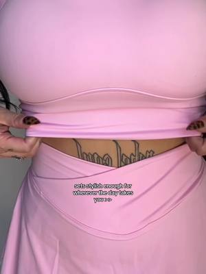 A post by @radxmama_ on TikTok caption: obsessed with this color 💕 🔗 on LTK 🫶🏼 @Halara_official  #halara #matchingset #gymootd #athleticwear #converse #momlifevibes #tattootiktok #coolmomsoftiktok #sahmsoftiktok 