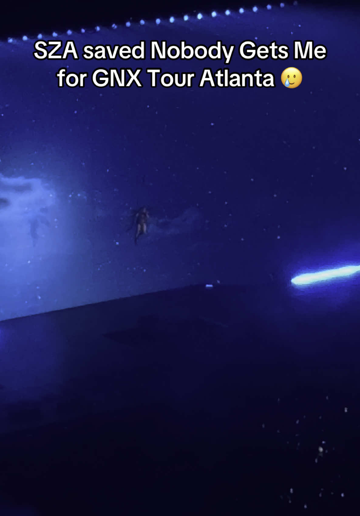 A post by @amandaseghetti on TikTok caption: I had tears in my eyes for this one! I couldn’t believe SZA performed my favorite song for us. The whole stadium was singing along! SZA and Kendrick were amazing and this was hands down the best concert I’ve ever been to. Soooo much energy and we were loud af 🤣🤣 #nobodygetsme #sza #gnxtour #atlanta #kendricklamar 