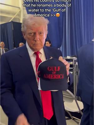 A post by @teamtrump on TikTok caption: Having a President that actually loves his country>>> #maga #donaldtrump #gulfofamerica 