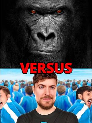 A post by @keinpart2 on TikTok caption: 1 Gorilla vs 100 Menschen 🤔 | #Gorilla #GorillavsMenschen #Versus #GorillagegenMenschen #wergewinnt 