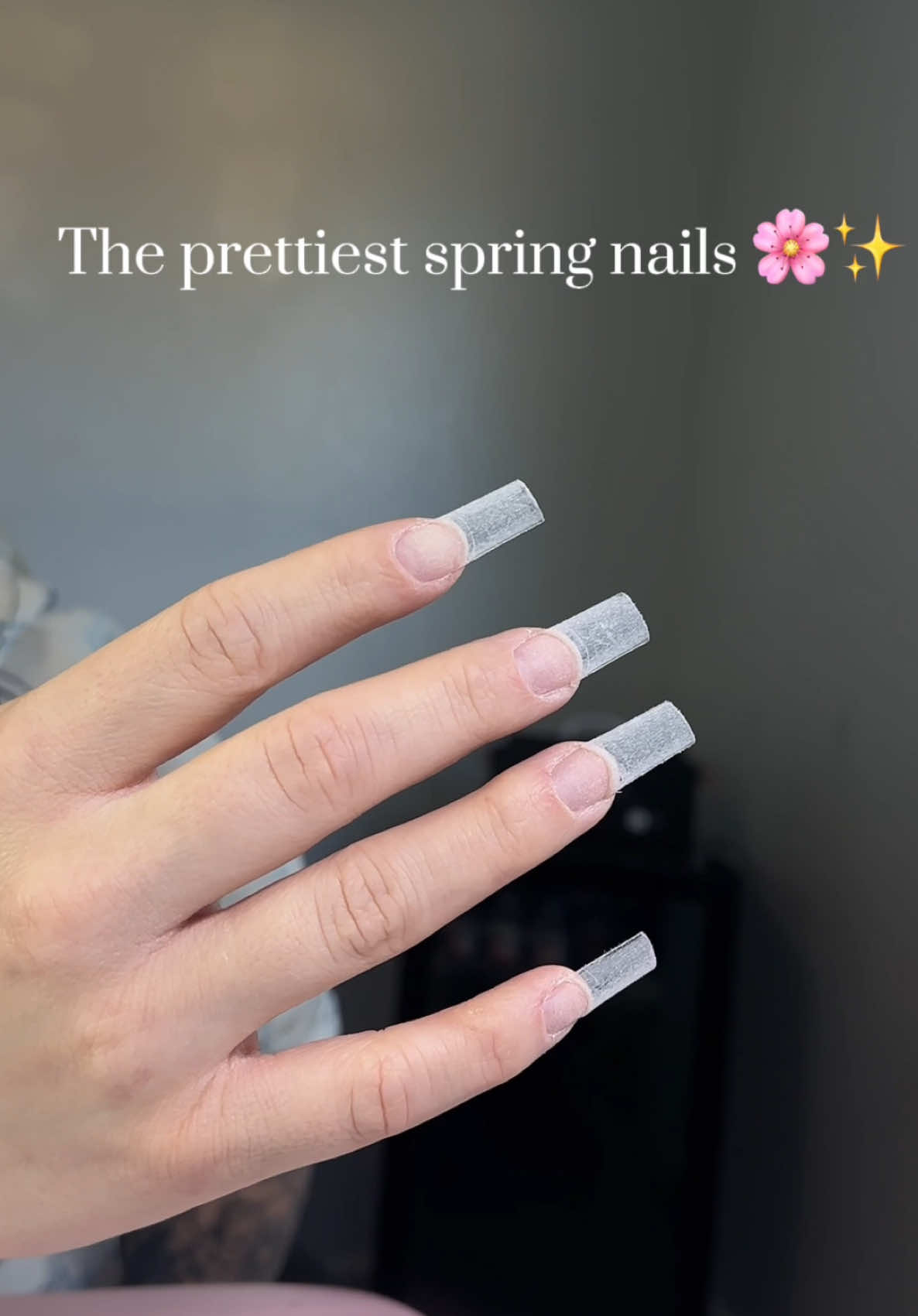 A post by @thanailldoll on TikTok caption: 💐🥰 #springnails #viral #fypシ゚viral #squarenails #pastel #longnails #tiktok #acrylicnails #flowernails #blingnails #houstonnails #galvestonnailtech 