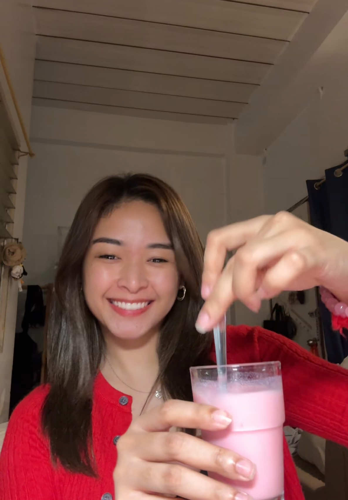 A post by @nikkivelayo on TikTok caption: What’s your favorite flavor of #sandjbeauty milk drink?😋 Day 22!