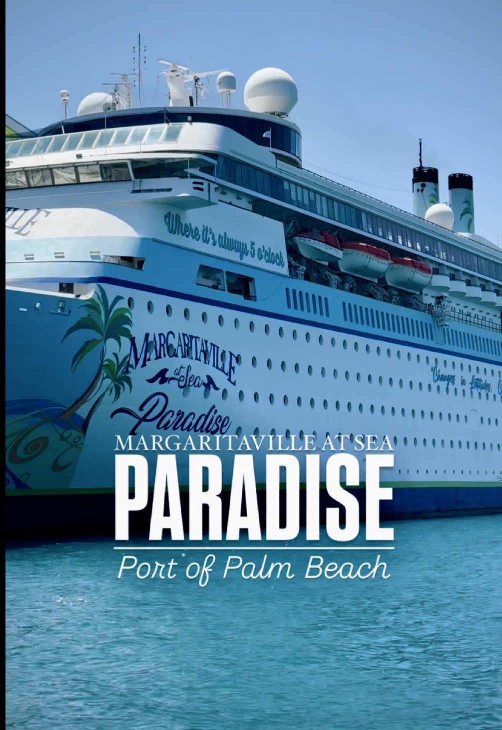 A post by @thingstodo.florida on TikTok caption: Set sail to paradise from Palm Beach aboard the Margaritaville at Sea Paradise! This cruise ship is a floating tropical resort that sails year-round from the Port of Palm Beach to The Bahamas, Key West, and more. Aboard Paradise are 2 pools, multiple restaurants, numerous specialty bars & lounges, dance club, and so much more! Paradise recently added new restaurants & bars including Frank & Lola’s Pizzeria, Far Side Sushi, and the Margaritaville at Sea Islander’s favorite: Hemisphere Dancer Craft Spirits.  Next time you’re looking to escape to paradise, check out @MargaritavilleAtSea and set sail! • • • • • #margaritavilleatsea #paradise #margaritaville #palmbeach #miami #cruise #cruiseship #vacation #travel #thingstodoflorida 
